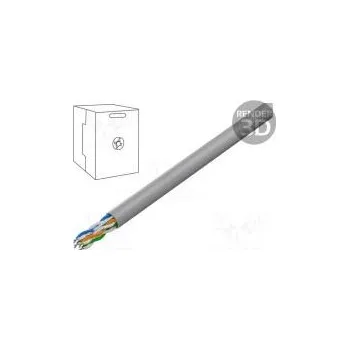 Síťový kabel Vodič U/UTP 5e drát Cu 4x2x24AWG PVC šedá 305m Økab 5,2mm