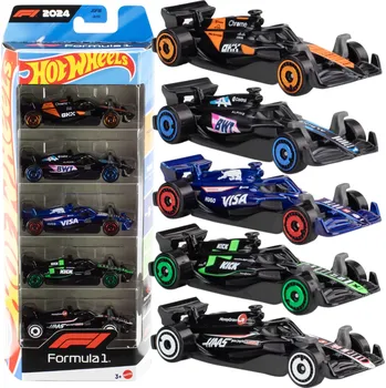autíčko Hot Wheels JGF58 Formula 1 Race Team 1:64 Cars 5 ks