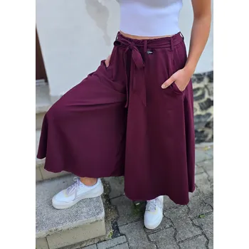 Dámská sukně Kulišárny DÁMSKÁ tepláková kalhotová sukně BORDO VELIKOST: 40-42, DÉLKA: MINI - nad kolena