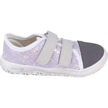 Dívčí tenisky Jonap barefoot plátěnky Airy fialové květy 25