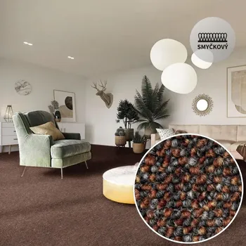 Koberec Metrážový koberec Breno NERO 84 Označení šíře role: 5 m