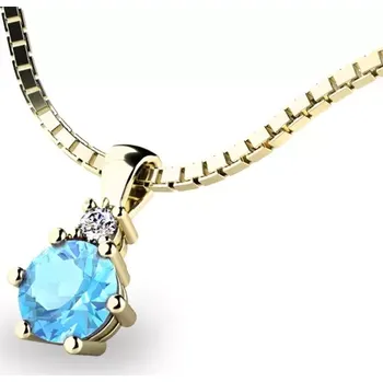 Řetízek Dámský přívěsek přírodní diamant 0.90 ct G/SI topaz 10859Z-TPZ délka řetízku 50 cm