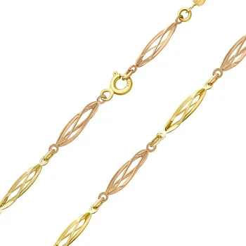 Řetízek Zlatý náhrdelník Trameda ze žlutého a růžového zlata se spirálami - 3 mm FNN1844NGYR