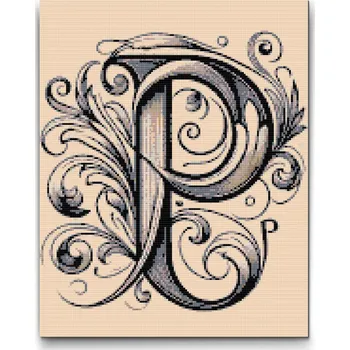 Diamantové malování Diamantové malování - Písmeno P Velikost: 30x40cm, Rámování: Pouze srolované plátno, Diamanty: Čtvercové