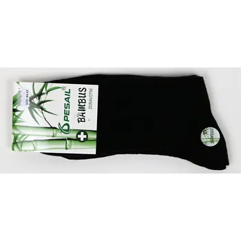 Pánské ponožky PESAIL Pánské zdravotní bambusové ponožky černé Velikost: 40 - 43