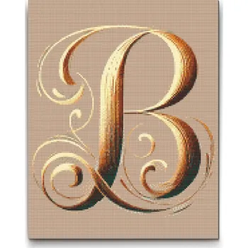 Diamantové malování Diamantové malování - Písmeno B Velikost: 30x40cm, Rámování: Pouze srolované plátno, Diamanty: Čtvercové