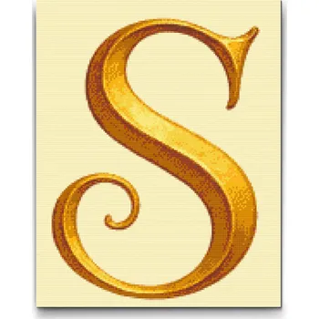 Diamantové malování Diamantové malování - Písmeno S Velikost: 30x40cm, Rámování: Pouze srolované plátno, Diamanty: Kulaté