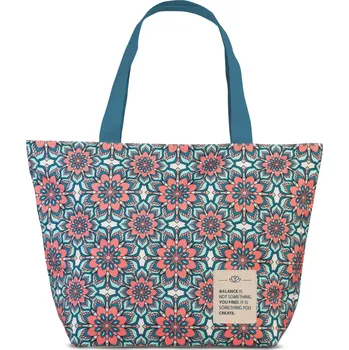 Kabelka Dámská textilní taška modrá s květy - Fabrizio Balance 50458 - na nákupy, na výlety, do města, stylová taška | Cooltovka.cz