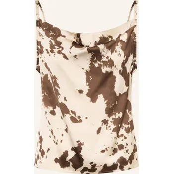 Neo Noir Dámský Saténový Top Lindy, světle hnědá / tmavě...