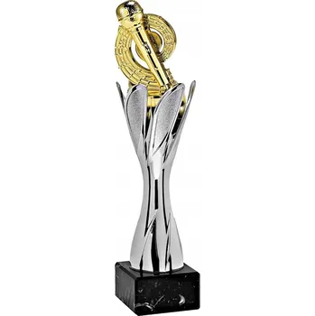 Mikrofon Statuetka LX123-25 MIKROFON s cedulkou / štítkem - hudební motiv