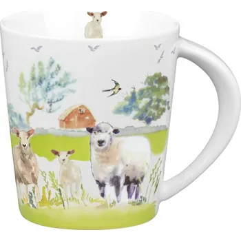 Könitz porcelán, Německo KP - Porcelánový hrnek Farmářský hrnek ovečky - 380 ml