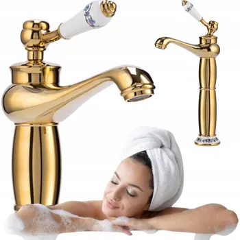 Vodovodní baterie Stojánková umyvadlová baterie Silla PALOMA zlatá