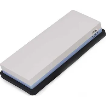 Brusná deska Oboustranný brusný kámen (brousek) K2000 / 5000 s gumovým protiskluzovým držákem (TrueTech)