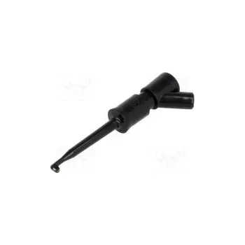 Měřicí kabel Měřicí hrot s háčkem s háčkem 6A 60VDC černá Povrch zlacený