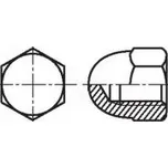 Matice šestihranná M10 1,5 mosaz Povlak chrom 17mm BN 515