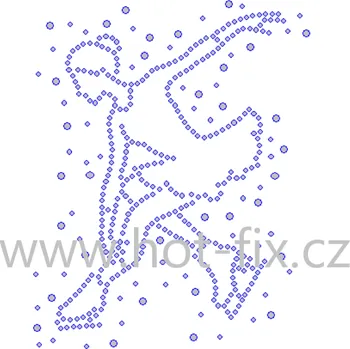 CK002 - krasobruslařka nažehlovací hot-fix kamínkový potisk na textil, rozměry cca 10,7x13,5cm barva: kameny barva 201 AB Crystal /stříbrná s duhovým efektem