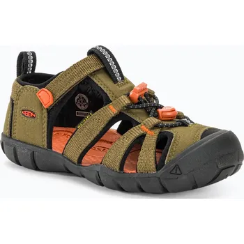Chlapecké sandály Keen SEACAMP II CNX CHILDREN dark olive/gold flame dětské sandály