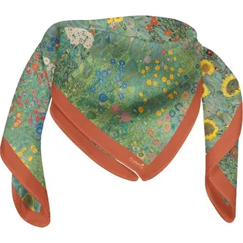 Šátek Hedvábný šátek Garden wiht Sunflowers 90x90cm, Gustav Klimt