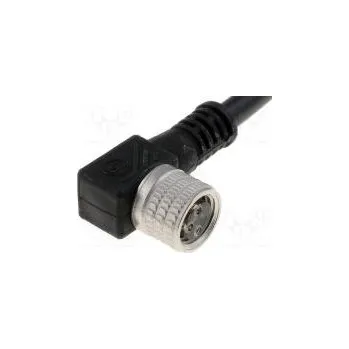 Auto elektroinstalace Připojovací kabel M8 PIN 3 úhlový 5m zástrčka 60VAC 4A IP67