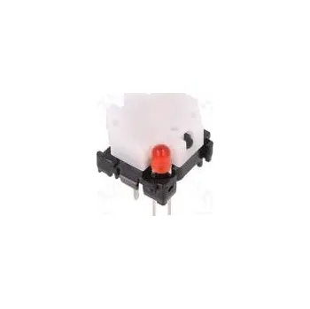 Switch Switch keypad Pos 2 SPST-NO 0.1A/28VDC white LED red THT