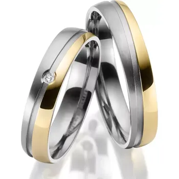 Prsten Snubní prsteny titan přírodní diamant 0.010 ct briliantem SP-TI-047