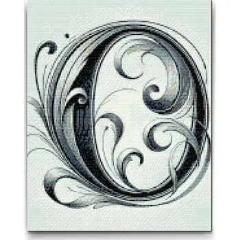 Diamantové malování Diamantové malování - Písmeno O Velikost: 30x40cm, Rámování: Pouze srolované plátno, Diamanty: Kulaté