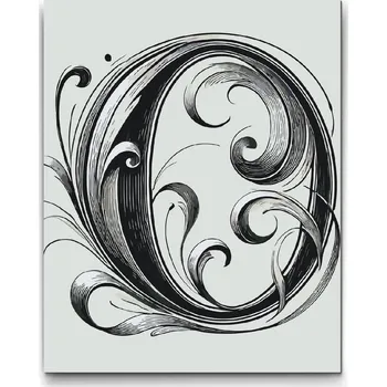 Malování podle čísel - Písmeno O Velikost: 40x50cm, Rámování: Pouze srolované plátno