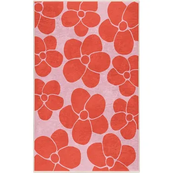 Koberec Červený/růžový pratelný koberec 80x150 cm Poppy Fields – Mila Home ID_1775084