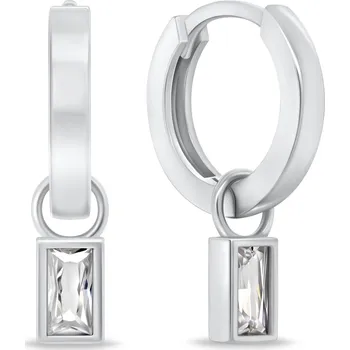 Náušnice Brilio Silver Minimalistické kruhové náušnice 2v1 se zirkony EA840W + 2 měsíce na vrácení zboží