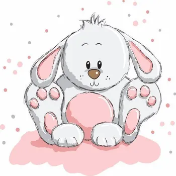 Samolepící dekorace Odpočívající králíček samolepka na zeď - M