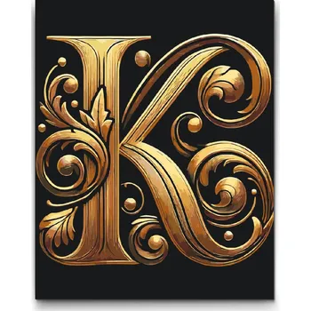 Malování podle čísel - Písmeno K Velikost: 40x50cm, Rámování: Pouze srolované plátno