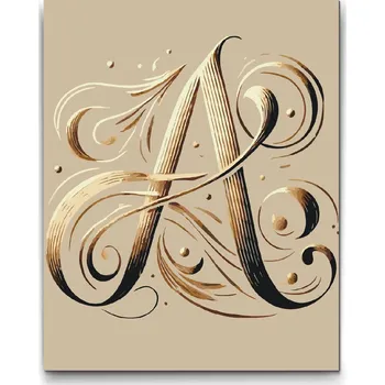 Malování podle čísel - Písmeno A Velikost: 30x40cm, Rámování: Pouze srolované plátno