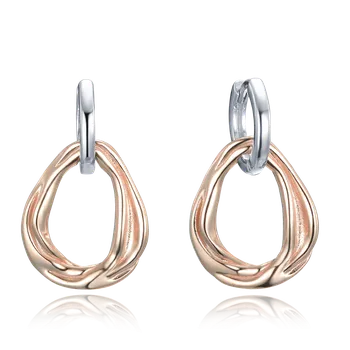 Náušnice 0204 MINET Dvoubarevné stříbrné náušnice