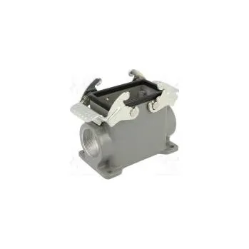 Elektrický konektor Kryt pro konektory HDC velikost 10B se dvěmi západkami kov