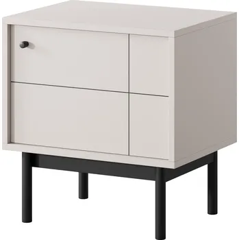 Noční stolek Noční stolek kašmír s černými nohami, 56,5 cm, moderní