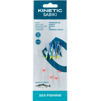 Kinetic Návazec Sabiki Trembler 4ks Barva: Fishskin/Blue Flash, Velikost háčku: #4