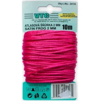 Šňůra atlasová FUCHSIA 2mm-10m 24118 - Fuchsia, 10 m balení