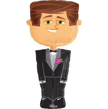 Party dekorace Ženich balónek fóliový chodící 127 cm x 66 cm Amscan 1427101