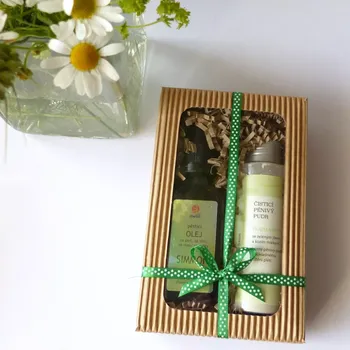 Kosmetická sada Pěsticí olej SIMMON a pěnivý pudr ROZMARÝN dárkově (Dárková sada pěsticího oleje a pěnivého pudru)