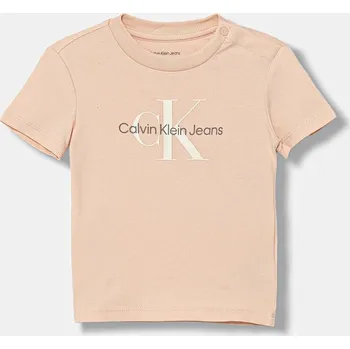 Dámské oblečení Kojenecké tričko Calvin Klein Jeans IN0IN00001.9BYA oranžová 24X, vel. 104