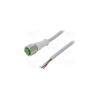 Auto elektroinstalace Připojovací kabel M12 PIN 4 přímý 5m zástrčka 250VAC PVC