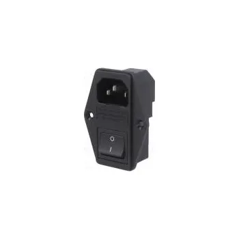 Elektrická zásuvka Konektor napájecí AC zásuvka vidlice 10A 250VAC IEC 60320