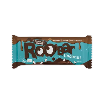 Čokoládová tyčinka Roo’bar Kokosová tyčinka v hořké čokoládě BIO vegan – Roobar 30 g