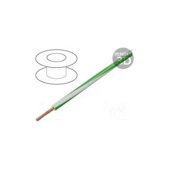elektrický kabel Vodič LgY lanko Cu 0,35mm2 bílo-zelená PVC 300/500V 200m