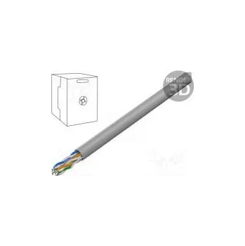 Síťový kabel Vodič U/UTP 6 lanko CCA 4x2x24AWG PVC šedá 305m Økab 6mm