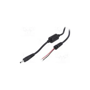 elektrický kabel Kabel vodiče,DC 3,0/1,0 zástrčka přímý 0,5mm2 černá 1,2m