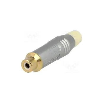 Audio kabel Zástrčka RCA zásuvka přímý pájení šedá zlacený na kabel