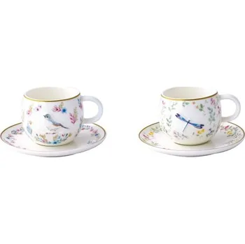 Porcelánová sada šálek s podšálkem na espresso 2ks Fancy Garden Příroda 120ml, Easy Life