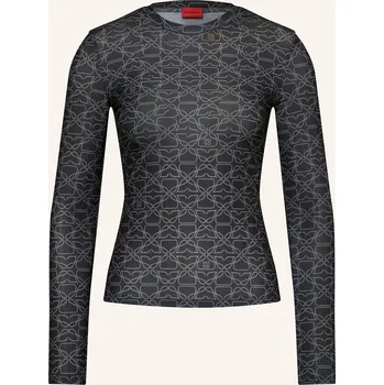 Dámské tričko Hugo Dámské Tričko S Dlouhým Rukávem Diralina, černá / šedá, 36