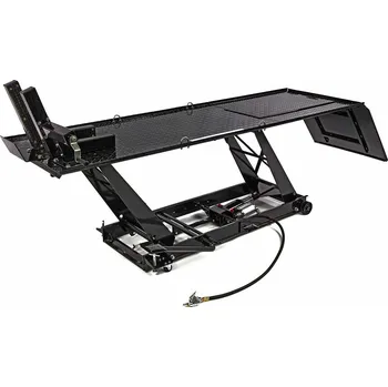 Hever Pneumatický a hydraulický motocyklový zvedák 300, zvednutí až 450 kg, luxusní upínací háky, hmotnost 150 kg, černý (TrueTech)